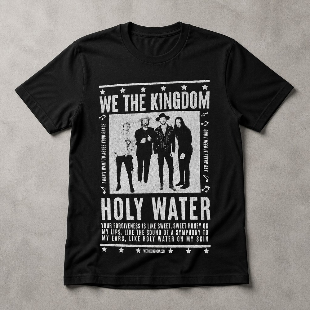 We The Kingdom Holy Water Tour Band Shirt Black Comfort Wash Mens Size M